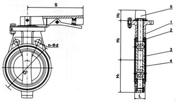 D71X(半襯)、D71J、D71H/Fs(全襯)襯夾襯膠蝶閥外形尺寸圖