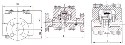 CS69Y-160I高溫高壓圓盤(pán)式疏水閥結(jié)構(gòu)示意圖